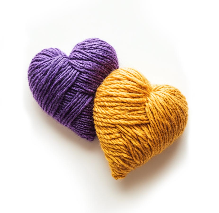 Purple and golden hears